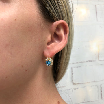 18K Gold Layered Oro Laminado Assorted Colors Flower Design Leverback Earrings 21.0047 (More Colors)